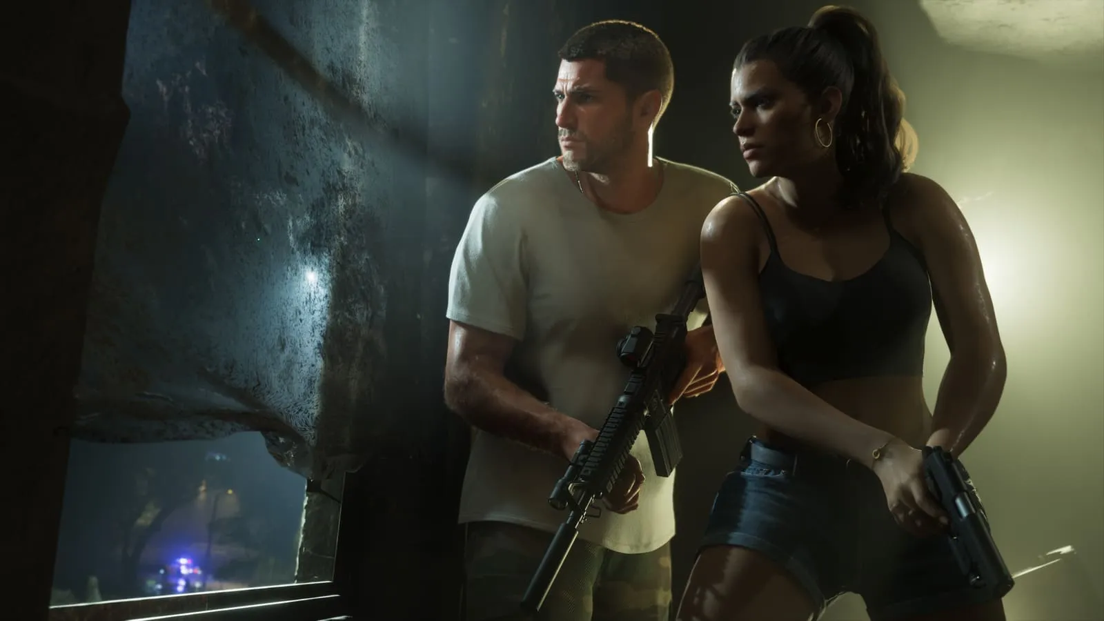 Screenshot ufficiale di Jason e Lucia insieme in GTA 6 (immagine 12)