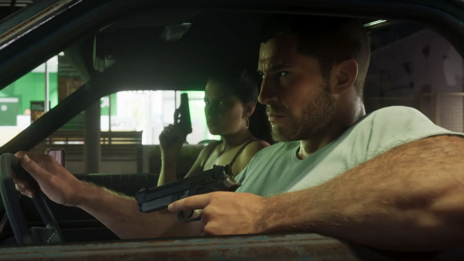 Screenshot ufficiale di Jason e Lucia insieme in GTA 6 (immagine 6)